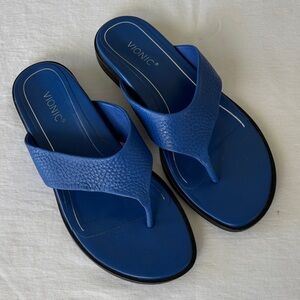 Vionic Agave Blue leather arch support Sandals